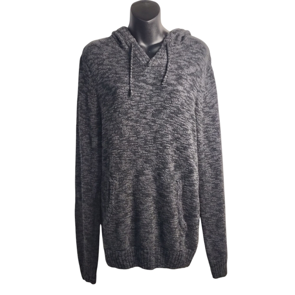 Commerce Men's Black Gray Hooded Longsleeve Sweater Size Small NWT - Picture 1 of 7